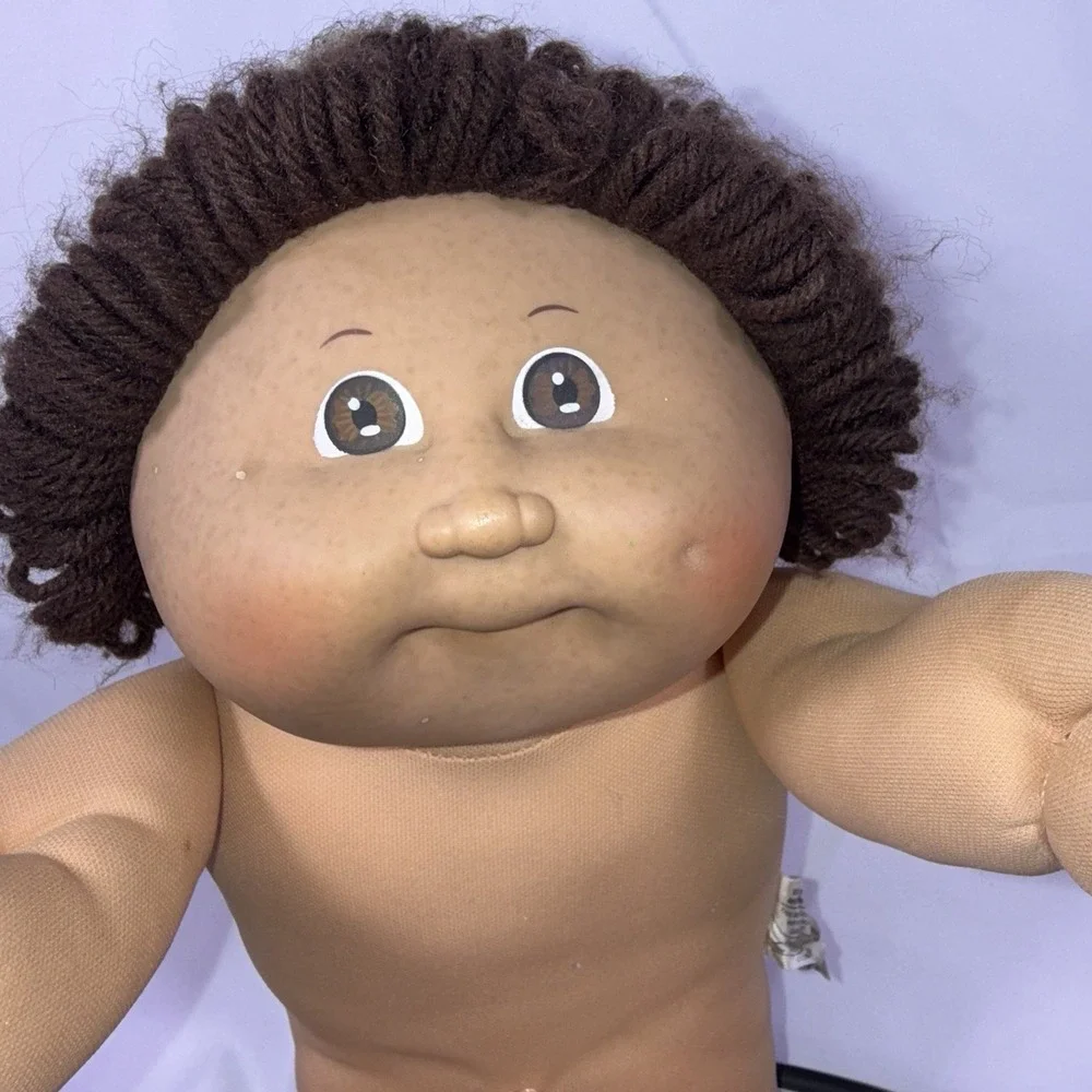 Vintage Cabbage Patch Kids Doll Xavier Roberts Signed Yarn Brown Hair Girl